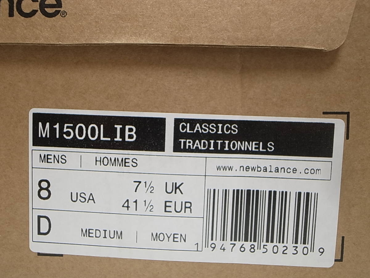 送料無料 即決】海外限定 NEW BALANCE UK製 M1500LIB 26cm US8新品