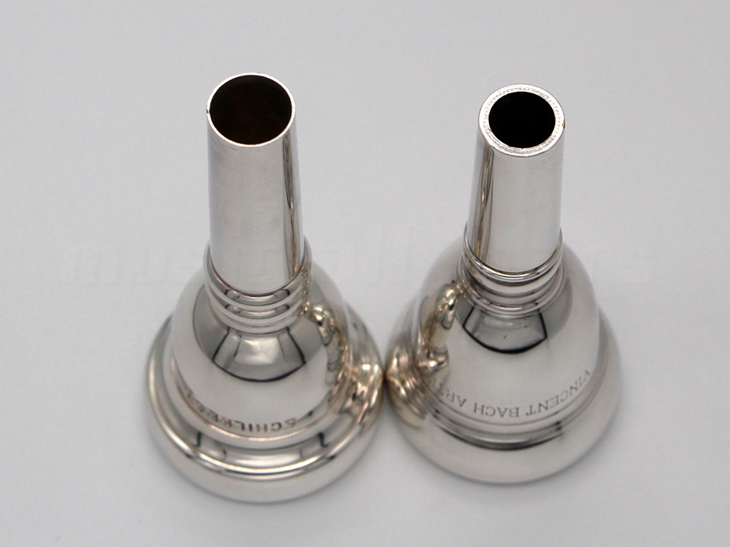□太管トロンボーン用マウスピース 2本まとめ売り(V.Bach、Schilke