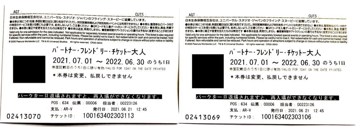 通販人気 ユニバーサルスタジオジャパン大人1日入場チケット2枚セット