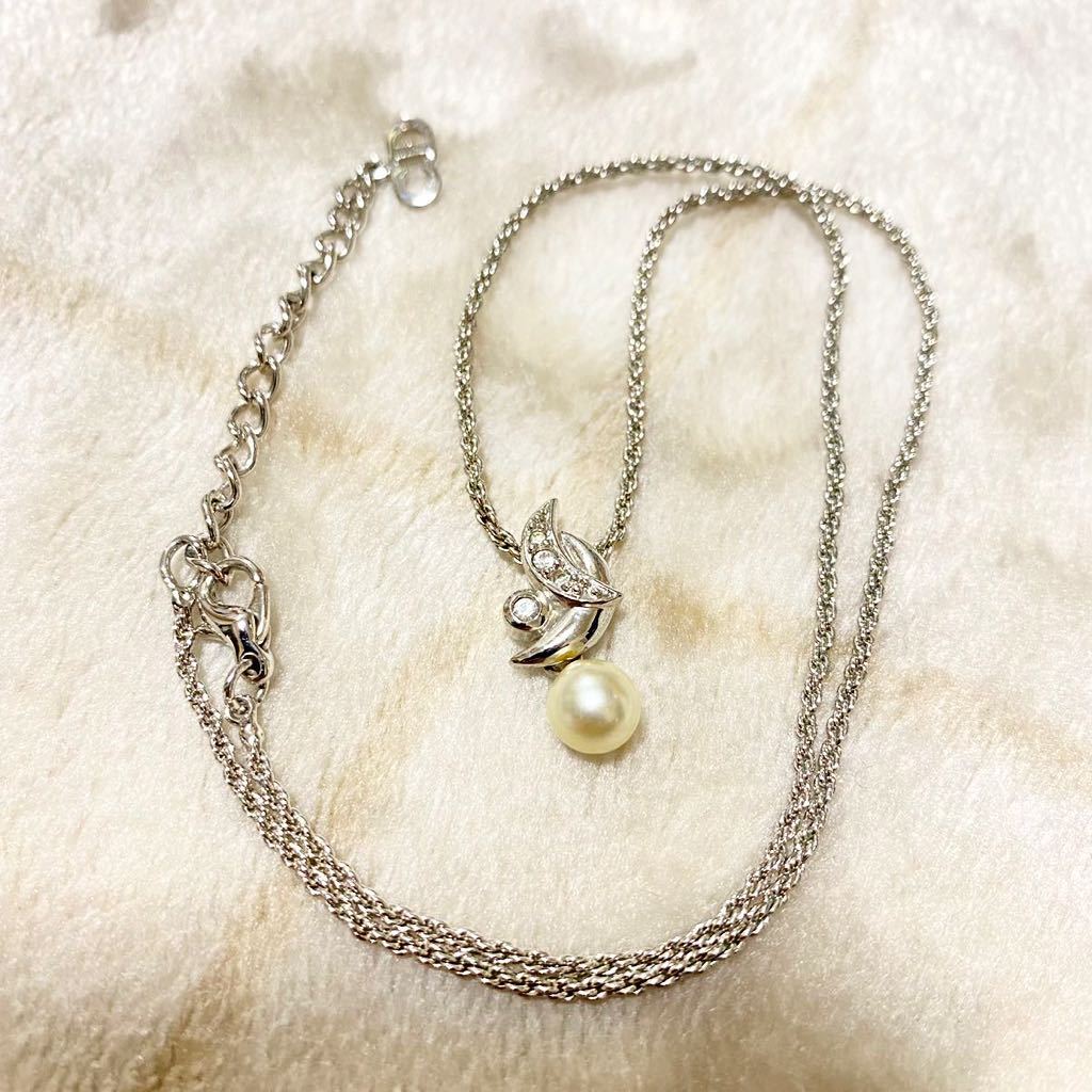 クリスチャンディオール Christian Dior ロゴ パール ネックレス