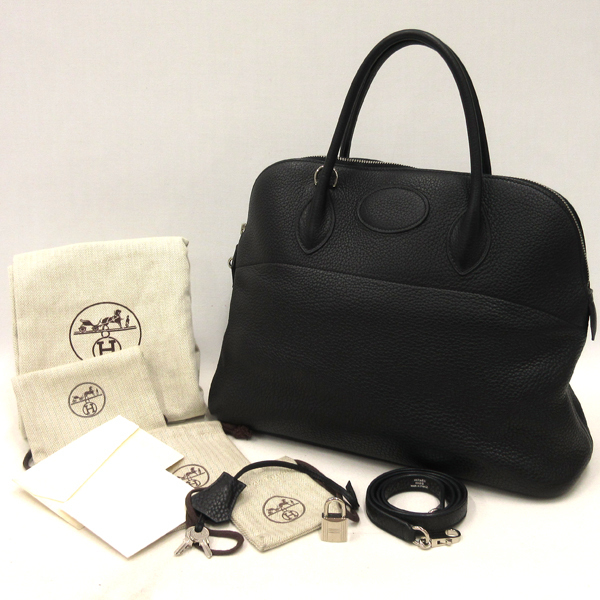 【美品】HERMES／エルメス　ボリード35　トリヨンクレマンス　ブラック　□L刻印　ショルダーバッグ　400040119_画像10