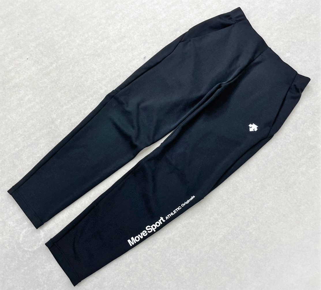 NA990 美品 DESCENTE デサント MOVESPORT スポーツウェア ジャージ パンツ ボトムス トレーニング ストレッチ ブラック メンズ_画像1