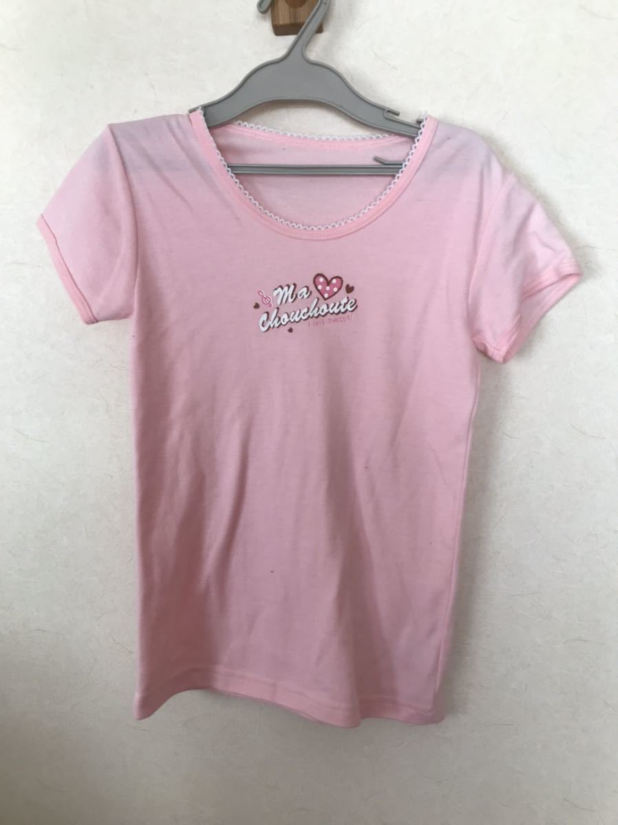 半袖Tシャツ アンダーシャツ　インナー　半袖 女の子　ピンク　ガールズ　下着　110サイズ　超美品_画像1