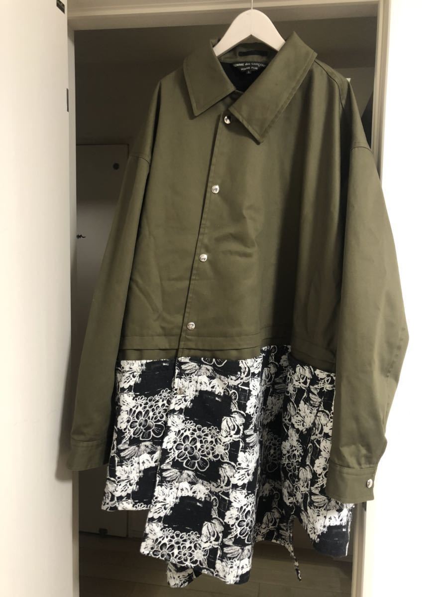 22SS COMME des GARCONS HOMME PLUS コムデギャルソン オムプリュス　ドッキング　ビッグシルエット　コート　花柄_画像1