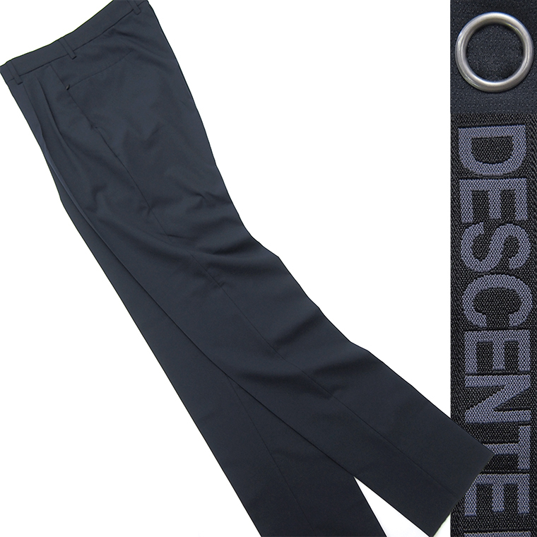 新品 DESCENTE デサント 撥水 ドビー タック ストレッチ スラックス M 紺 【P24633】 春夏 メンズ パンツ テーパード サマー トラウザーズ_画像1