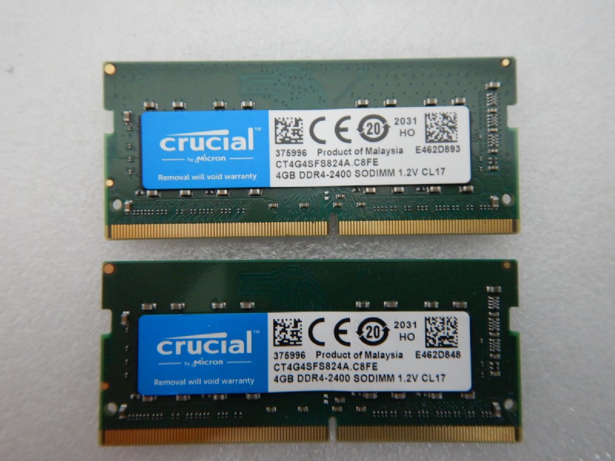【サイコム】 Crucial 4GB DDR4-2400 SODIMM (計8GB) @Used@ u0509C_画像1