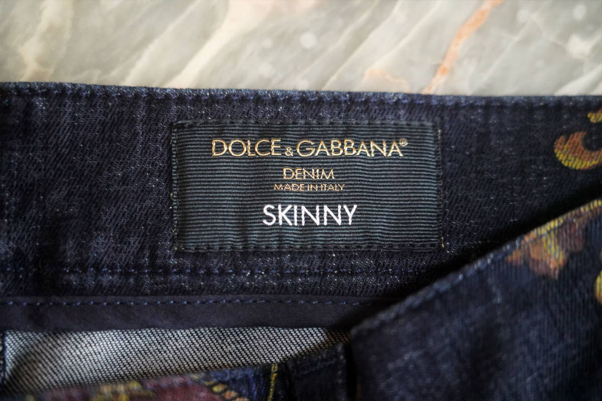 新品 ★ ドルチェ＆ガッバーナ DOLCE&GABBANA コレクション プリント デニム ジーンズ（50）★ カッコいいパンツ_画像7