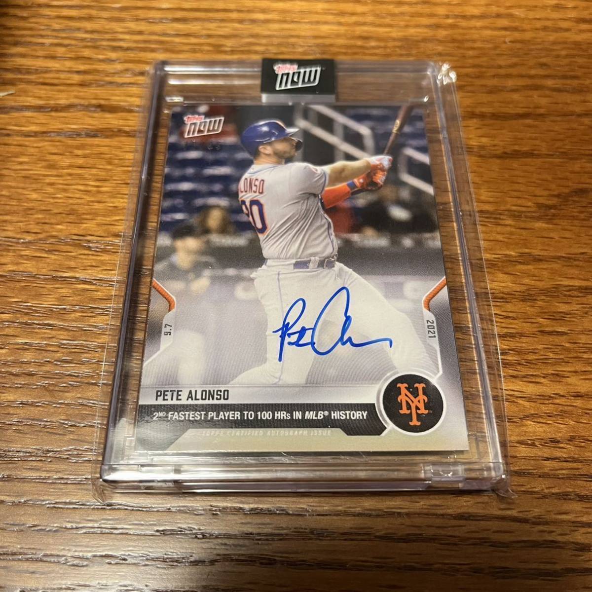 PETE ALONSO】TOPPS NOW 2021 100 HRs AUTO NEW YORK METS /99 直筆