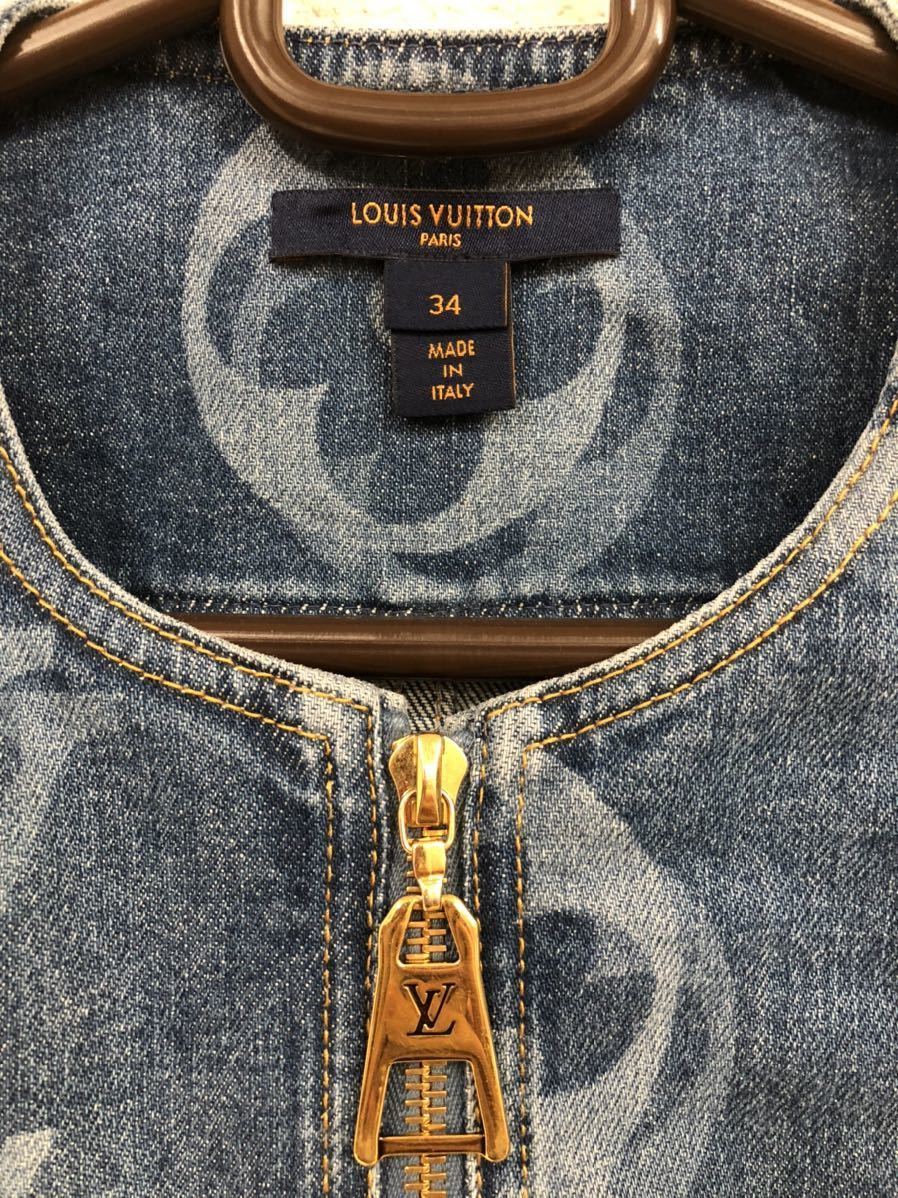 極美品 LOUIS VUITTON 18AW リブニット デニムワンピース 34