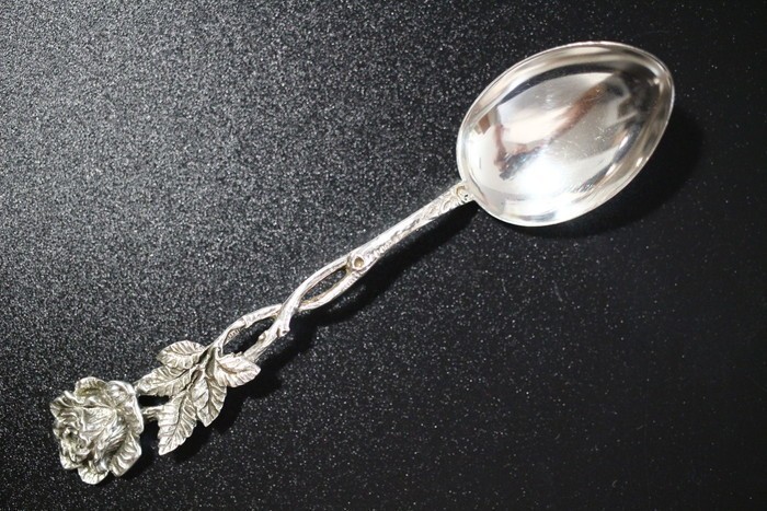 028 傑作 ドイツ 835 刻印 銀器 シルバー スプーン カトラリー ビンテージ ティースプーン 西洋 陶器 装飾 セット 可 ご注文 薬味入れ アンティーク シルバー 銀835 置物