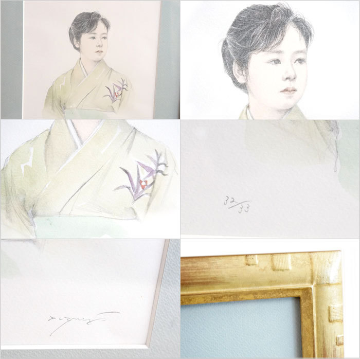 美品 リトグラフ 藤井勉 露の花 | inmano.com.br