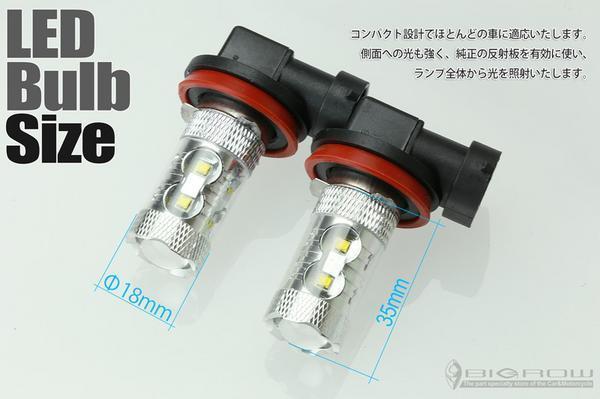 オデッセイ RC1・2 50w LEDフォグバルブ (H8・H11・H16) 12V・24V 送料無料_画像2