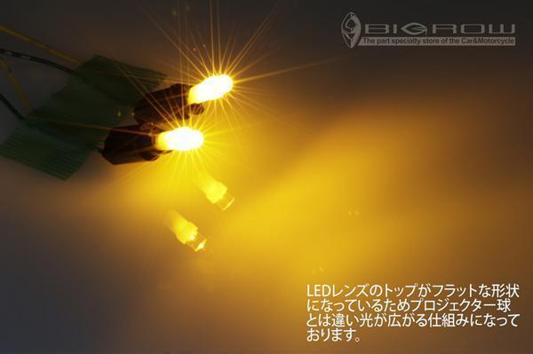 LED T5ウエッジ球 超拡散 フラットレンズ 黄 送料無料_画像2