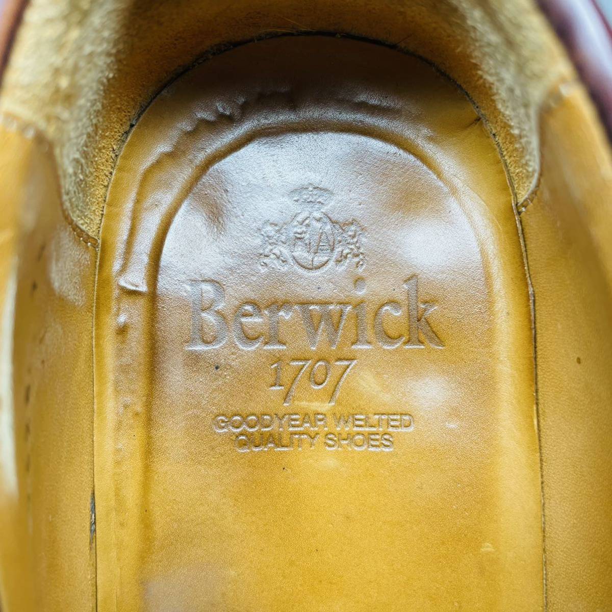 Berwick 1707 バーウィック コインローファー 26cm UK7.5 メンズ レザー 本革 ダークブラウン 濃茶 ビジネスシューズ 革靴