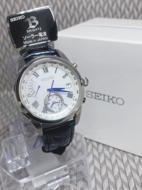 最新作大得価新品 SEIKO セイコー BRIGHTZ ブライツ 正規品 腕時計 電波 ソーラー 電波時計フライトエキスパート ドレスライン クロコダイルレザー ブライツ