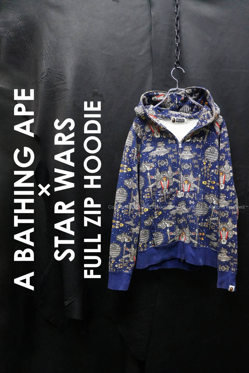 A BATHING APE × STAR WARS 総柄 フルジップ フーディー M