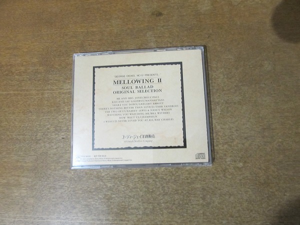 2201MK●非売品CD「GEORGE DICKEL NO.12 Presents/MELLOWING ？ SOUL BALLAD ORIGINAL SELECTION」1991/SME/ユーディージェイ洋酒販売_画像2