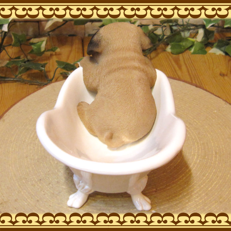  real . dog. ornament Pug bathtub dog ... dog objet d'art dog ornament gardening veranda art equipment ornament garden 