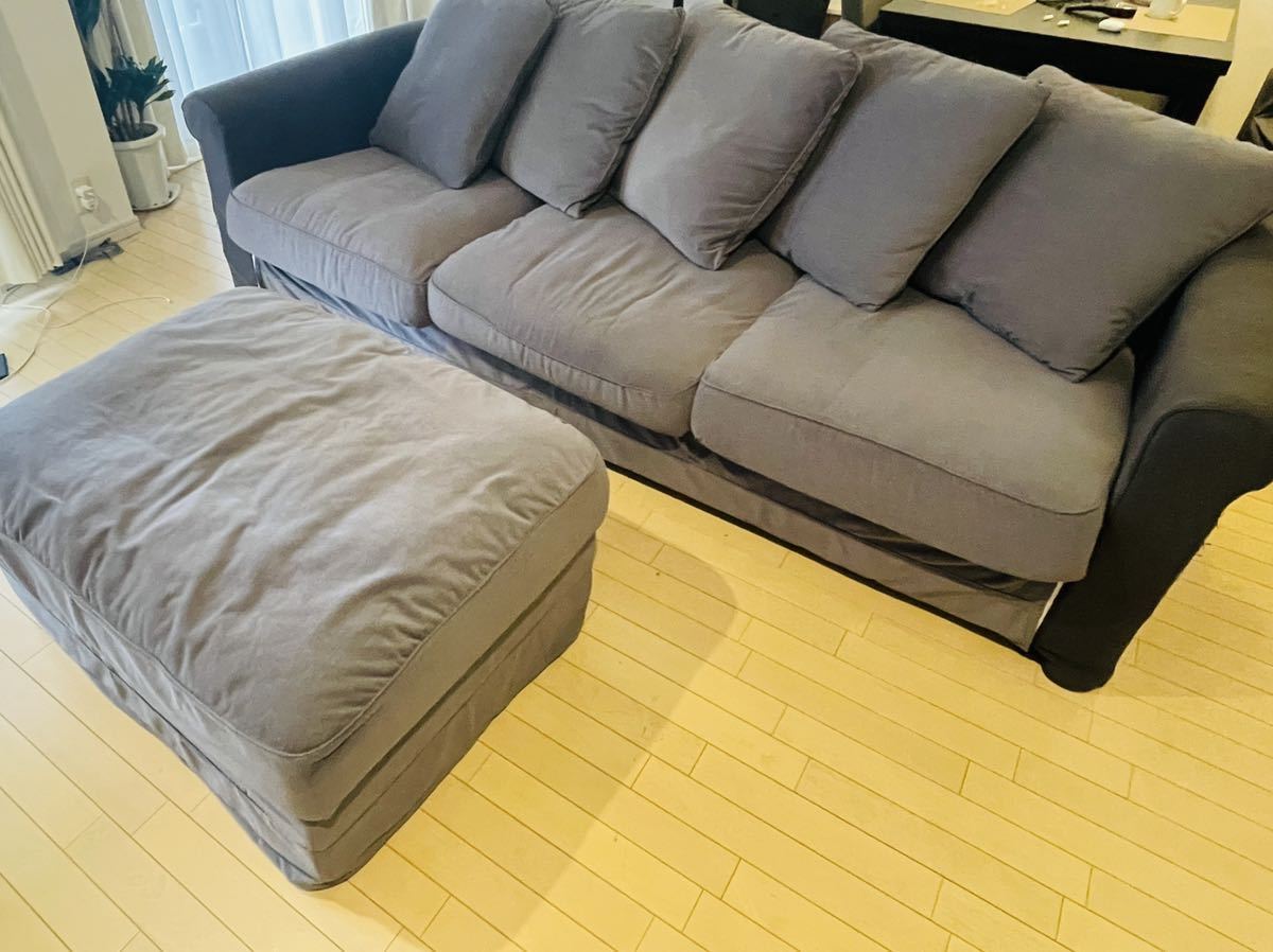 IKEA 3人掛けソファ カウチソファ グローンリード　布製ソファ　_画像3