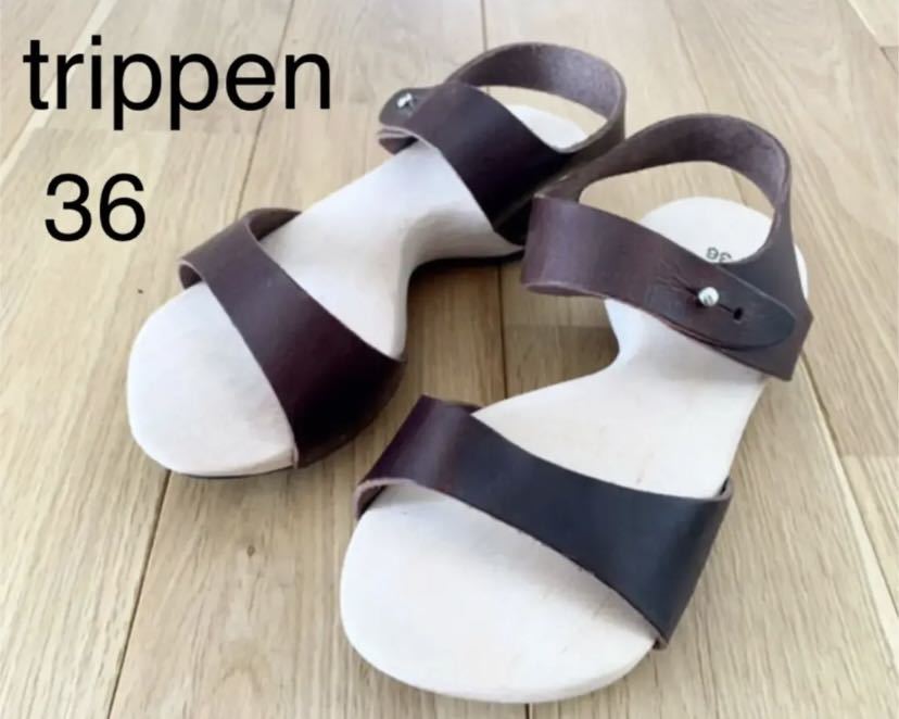 ヤフオク! - 新品☆trippen ウッド レザーサンダル joy ブラ...