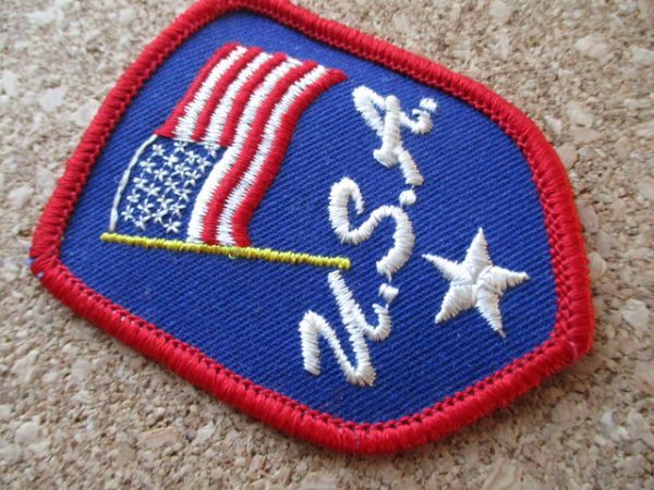 80s 米国アメリカU.S.A.国旗 星条旗ビンテージ刺繍ワッペン/星エンブレム米国製made in USA旅行ワシ アップリケ土産パッチ_画像3
