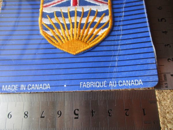 90s カナダ ブリティッシュコロンビア刺繍ワッペン/made in CANADAビンテージ旅行スーベニアBRITISH COLUMBIA観光アップリケ州旗_画像10