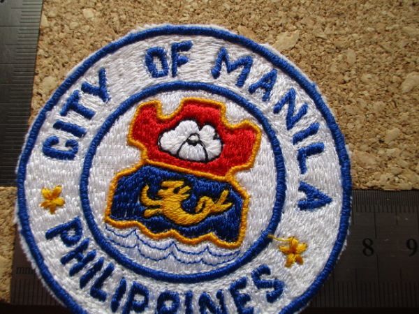 フィリピン共和国CITY OF MANILAマニラPHILIPPINESワッペン/A横振り刺繍 手振り東南アジア旅行スーベニア土産バックパッカー旅_画像9