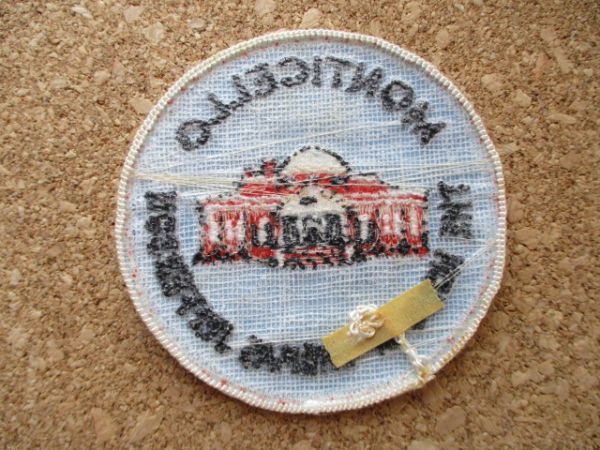 70s モンティチェロMONTICELLOトーマス・ジェファーソン邸宅THE HOME OF THOMAS JEFFERSON刺繍ワッペン/ビンテージ大統領アップリケUSA_画像5