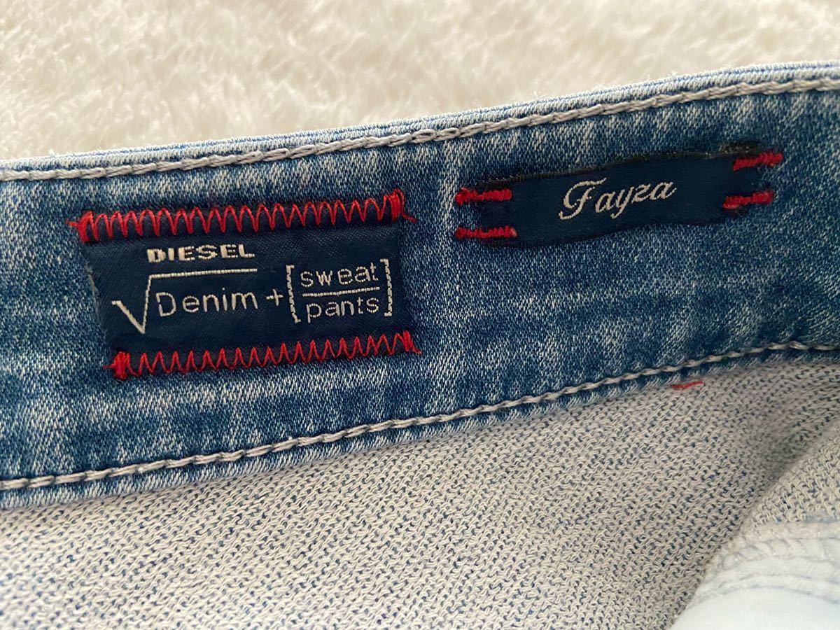 DIESEL size23 Denim+SWEAT/PANTS Fayza ディーゼル デニム スウェットパンツ ジーンズ ダメージ加工