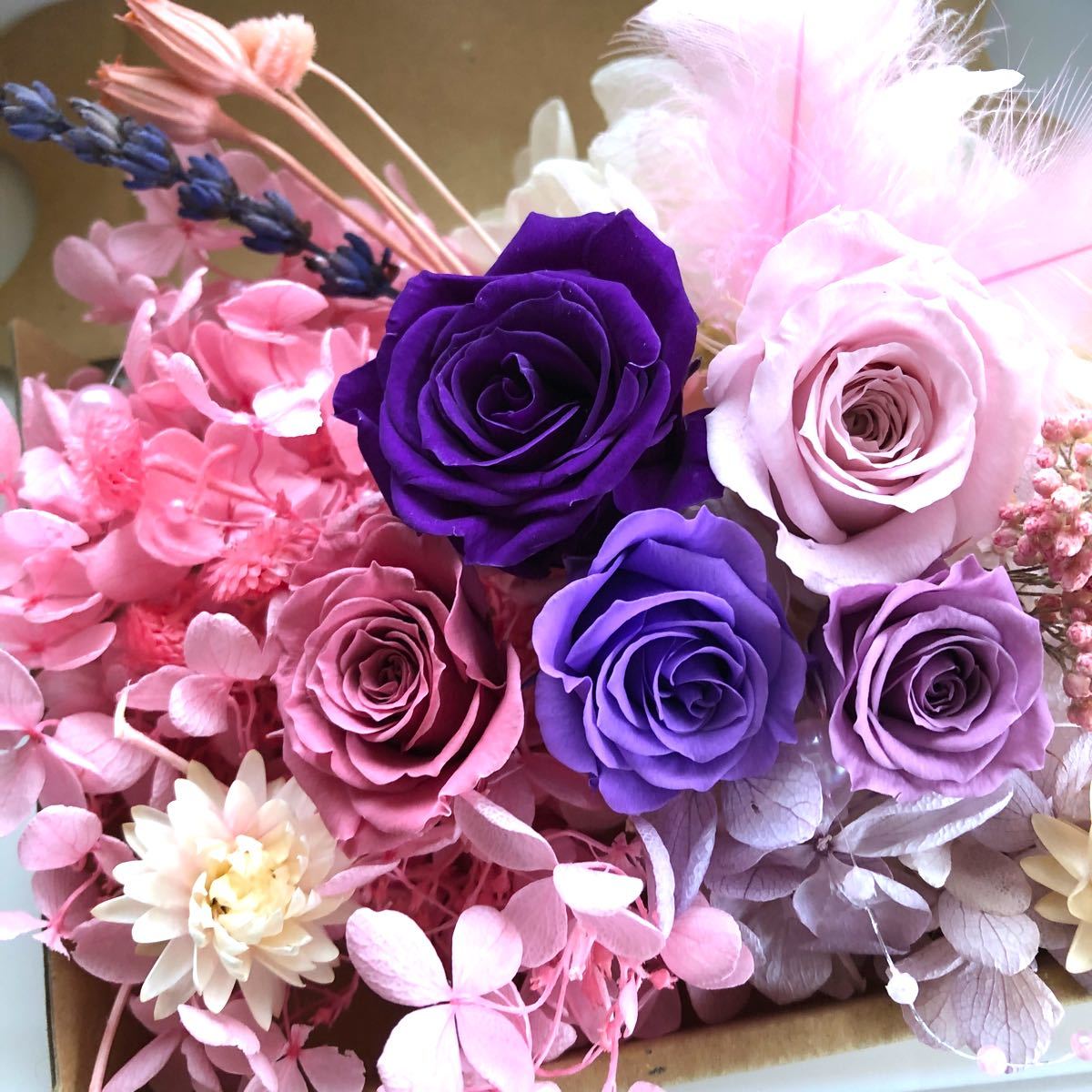 パープル／ピンク花材セット Rose