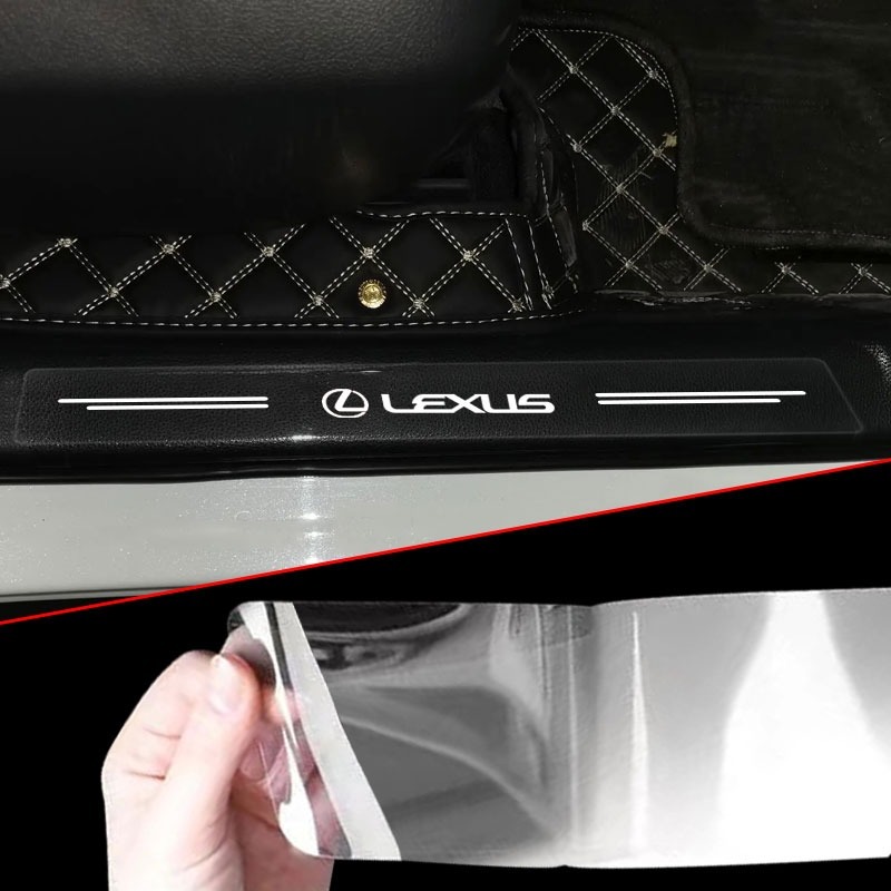 4PCS LEXUS レクサス 車 ドア 傷防止ステッカー カーボンファイバー デカール プロテクター 保護 アクセサリー 耐水 AYK999_画像7