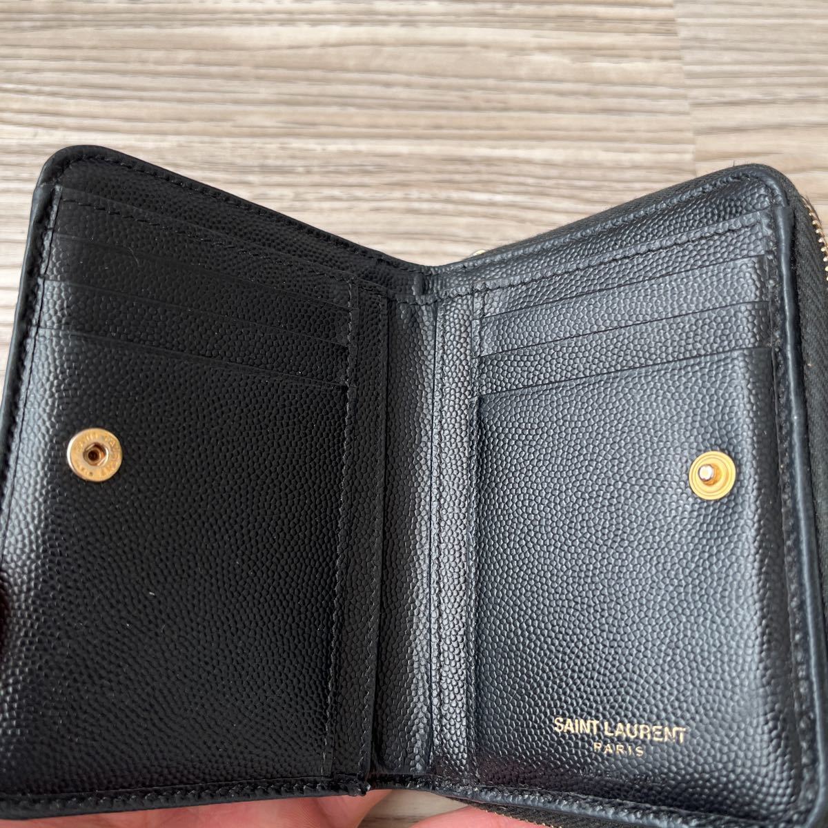 SAINT LAURENT PARIS サンローランパリ二つ折り財布カーフ黒レディース二つ折り財布的詳細資料| YAHOO!拍賣代標| FROM  JAPAN