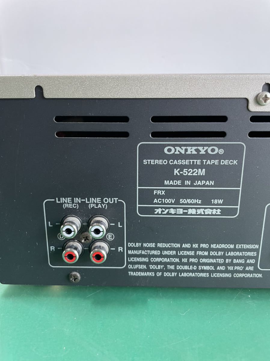 ONKYO オンキョー K-522M カセットデッキ　通電&カセット再生&音出す確認済みその他動作未確認_画像8