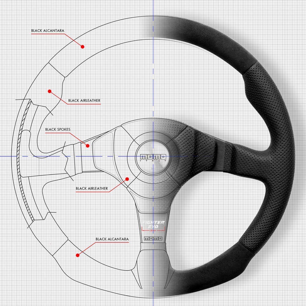 【MOMO/モモ】 ステアリング FIGHTER EVO LEATHER ファイター エボ レザー [F-33]_画像2