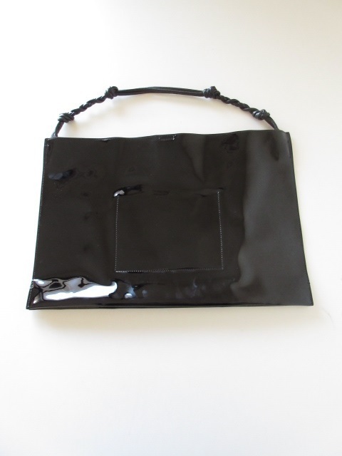 美品 JIL SANDER / ジル・サンダー Patent Leather Shoulder Bag In Black * パテントレザー トートバッグ ショルダーバッグ_画像3