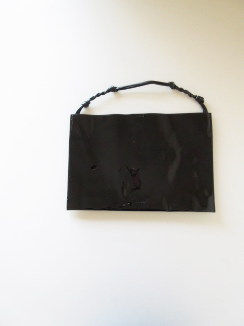 美品 JIL SANDER / ジル・サンダー Patent Leather Shoulder Bag In Black * パテントレザー トートバッグ ショルダーバッグ
