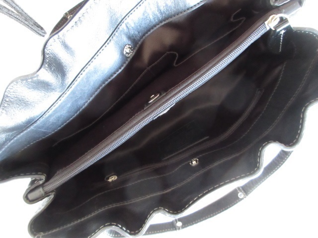 美品 COACH / コーチ A1049-F14686 Leather Shoulder Tote Purse Bag BLACK * レディース レザー ハンドバッグ トートバッグ_画像4