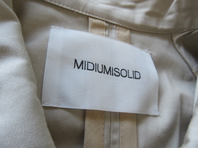  прекрасный товар 2019SS MIDIUMISOLID / midi umi solid Lady\'s отложной воротник тренчкот бежевый * жакет пальто One-piece 