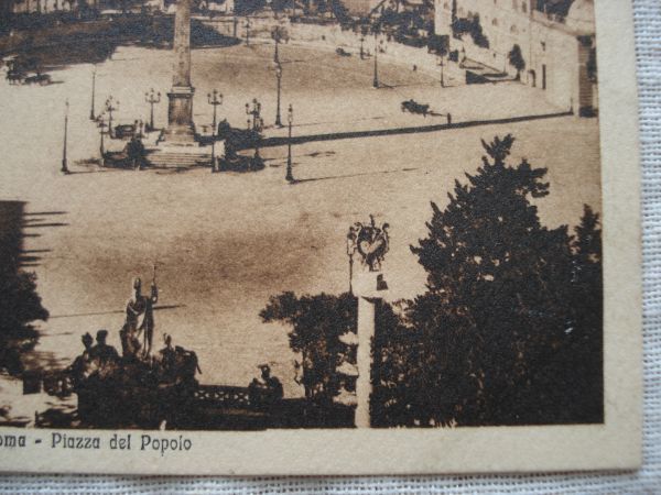 【海外 絵葉書1枚】 ROMA -Piazza del Popolo /ポポロ広場 /イタリア ローマヴィンテージ オベリスク 建築都市街路 ハガキ 16-3545_画像9