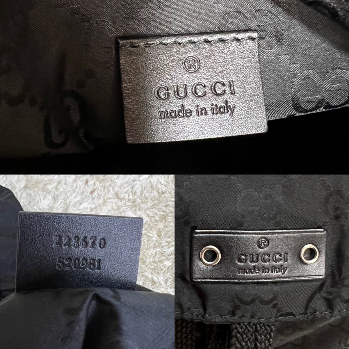 1円 超希少・極美品GUCCI グッチ クマチャーム付き gg柄 リュック