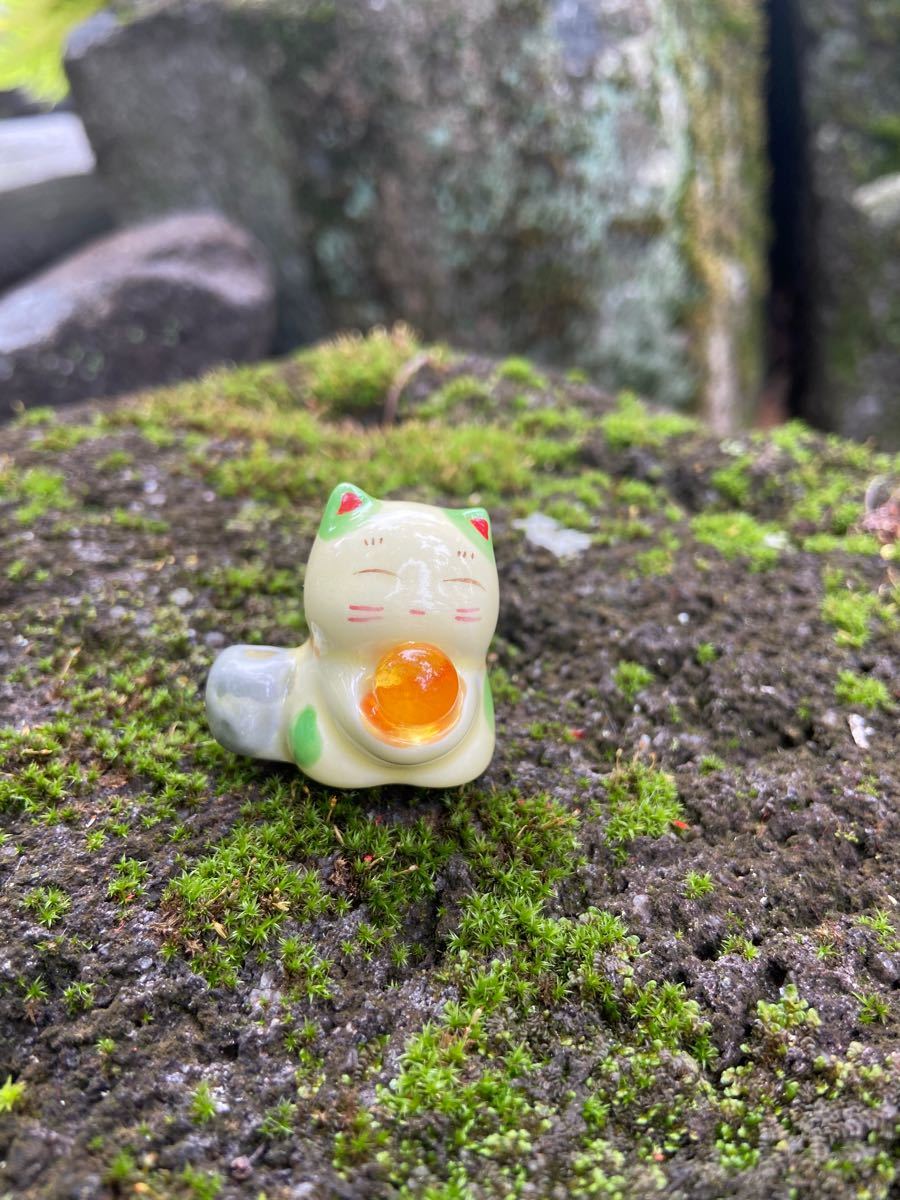 お香たて 猫 陶器 新品 黄色 金運 高さ 1個|PayPayフリマ