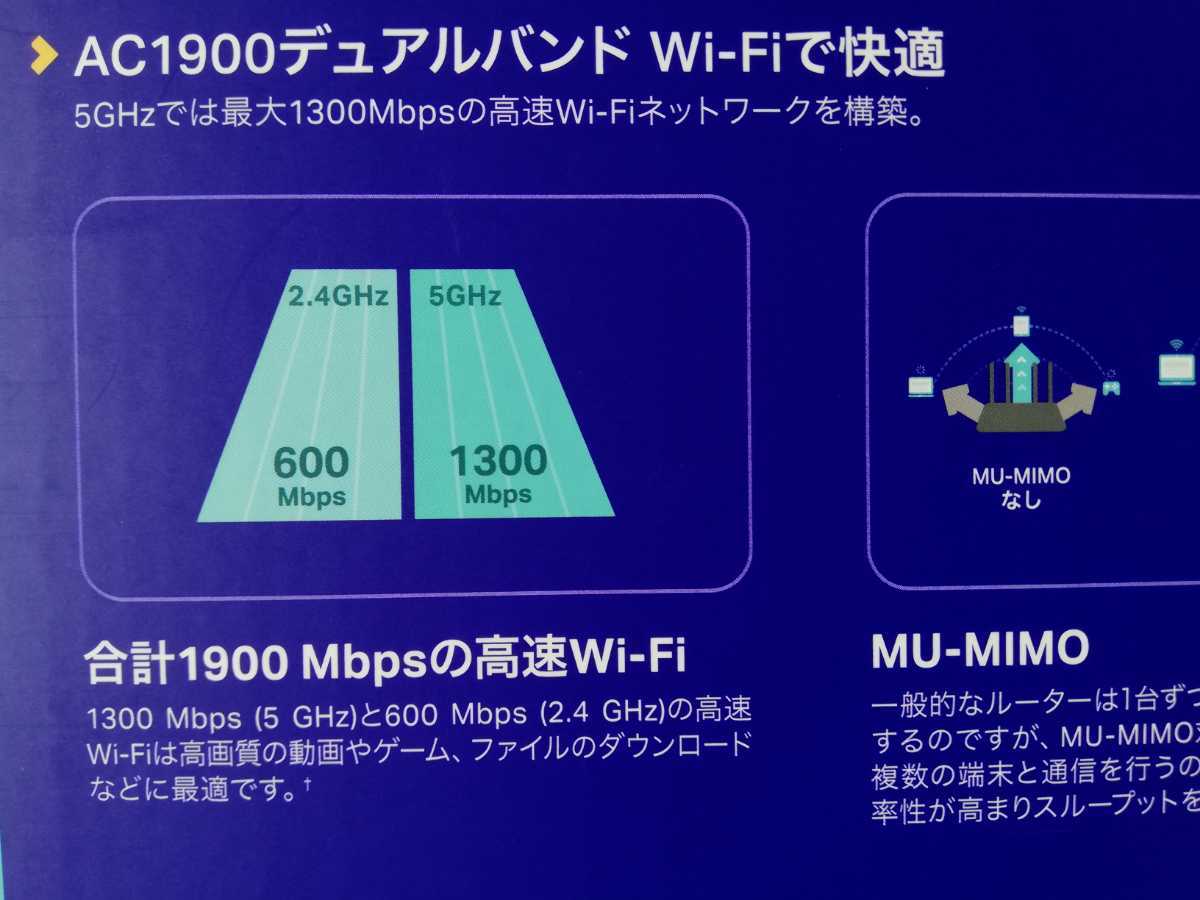 Tp-Link ArcherC80 AC1900MU-MIMO デュアルバンドWi-Fiルーター 中古