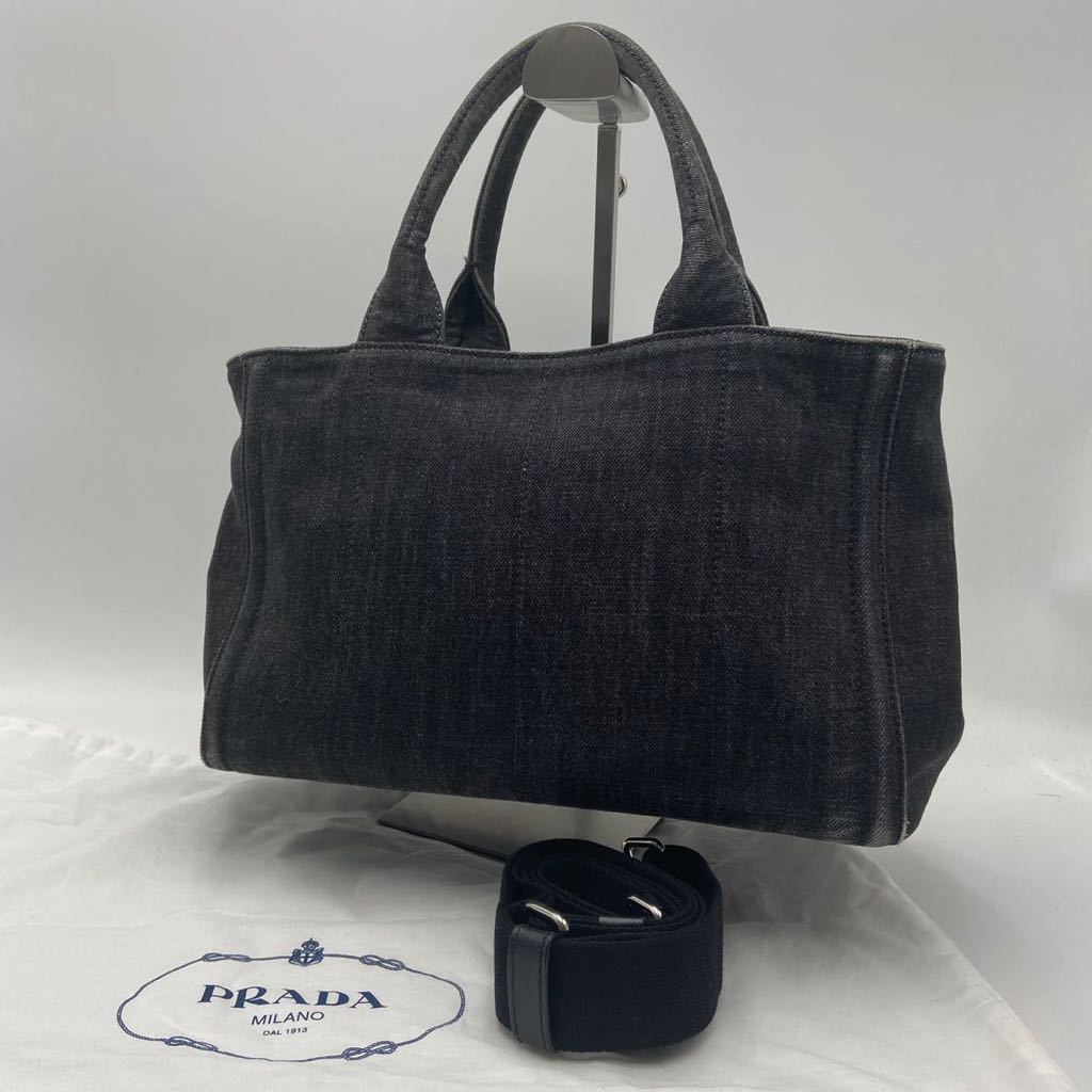1円《未使用級》プラダ PRADA カナパ ビジュー 2way トートバッグ