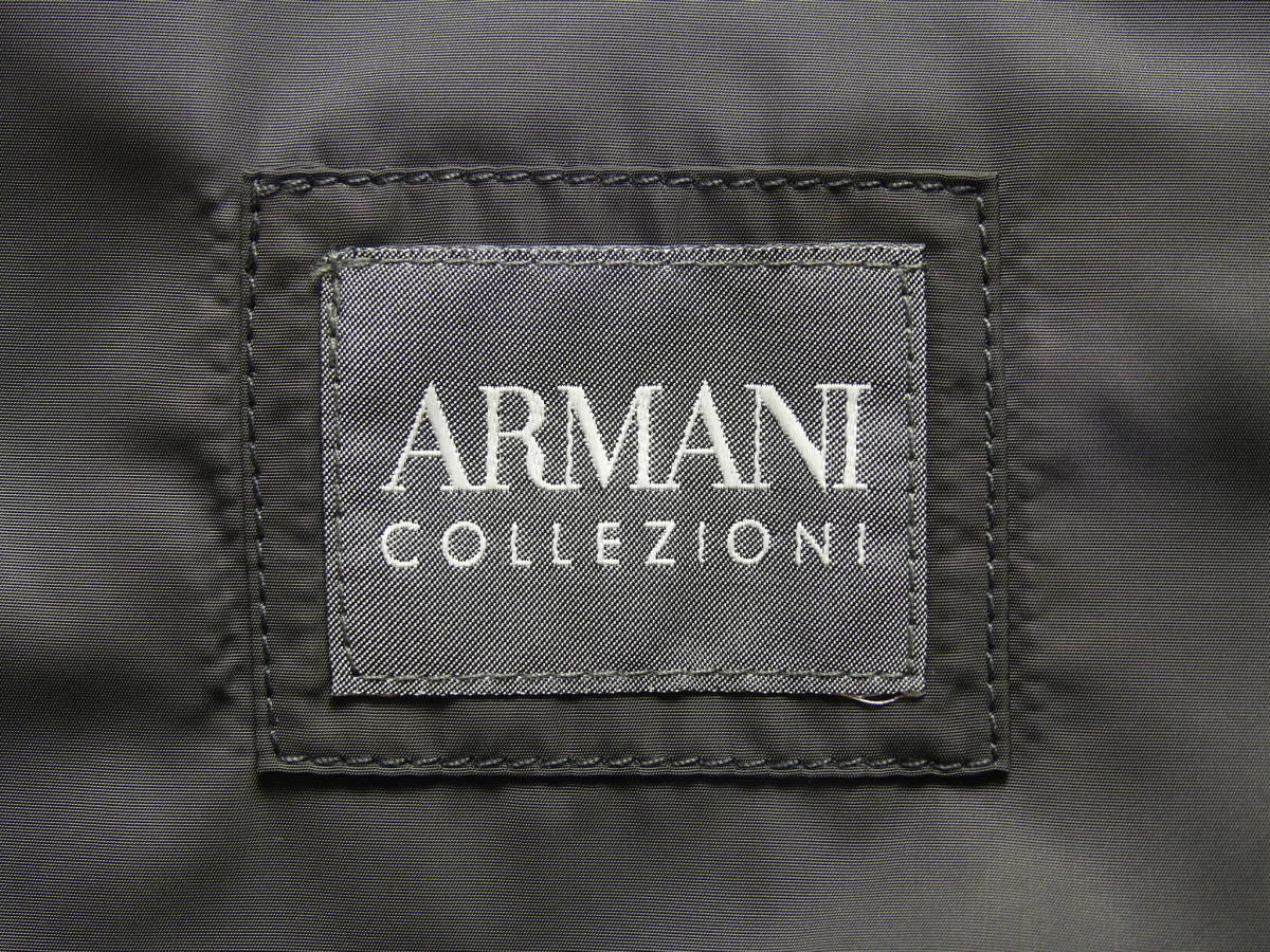 通年物66,000円新品ARMANI COLLEZIONI★永く愛せるベーシックMA-1タイプ！軽く羽織れるナイロンブルゾン【54＝日本XXL】_画像8