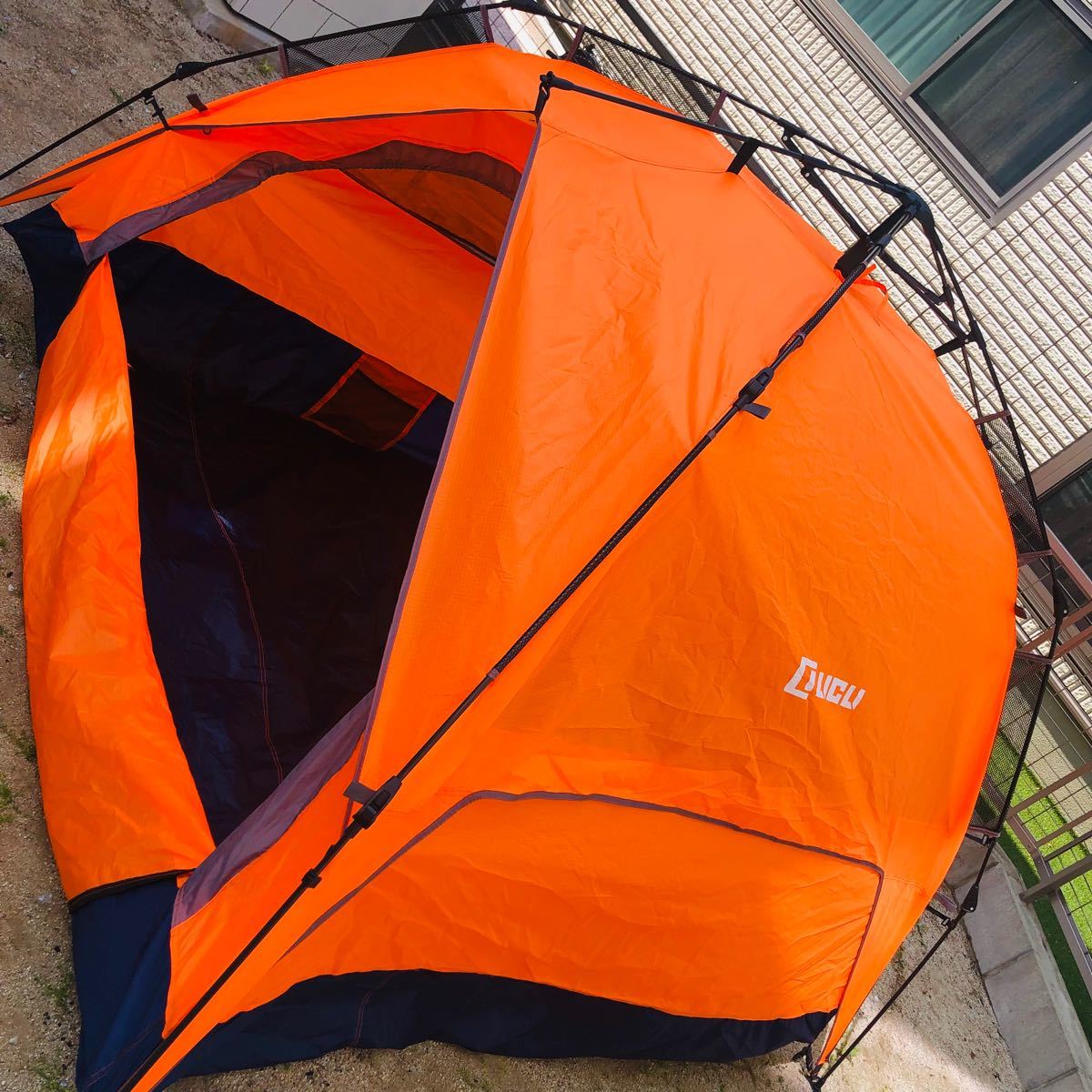 PayPayフリマ｜新品未使用テント ワンタッチテント 2way 日よけ キャンプ アウトドア タープ サンシェード 紫外線対策 オレンジ