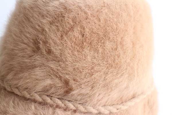 * Vintage Британия производства KANGOL Kangol мех шляпа розовый бежевый * кролик настоящий Borer -fe гонг Англия Англия 