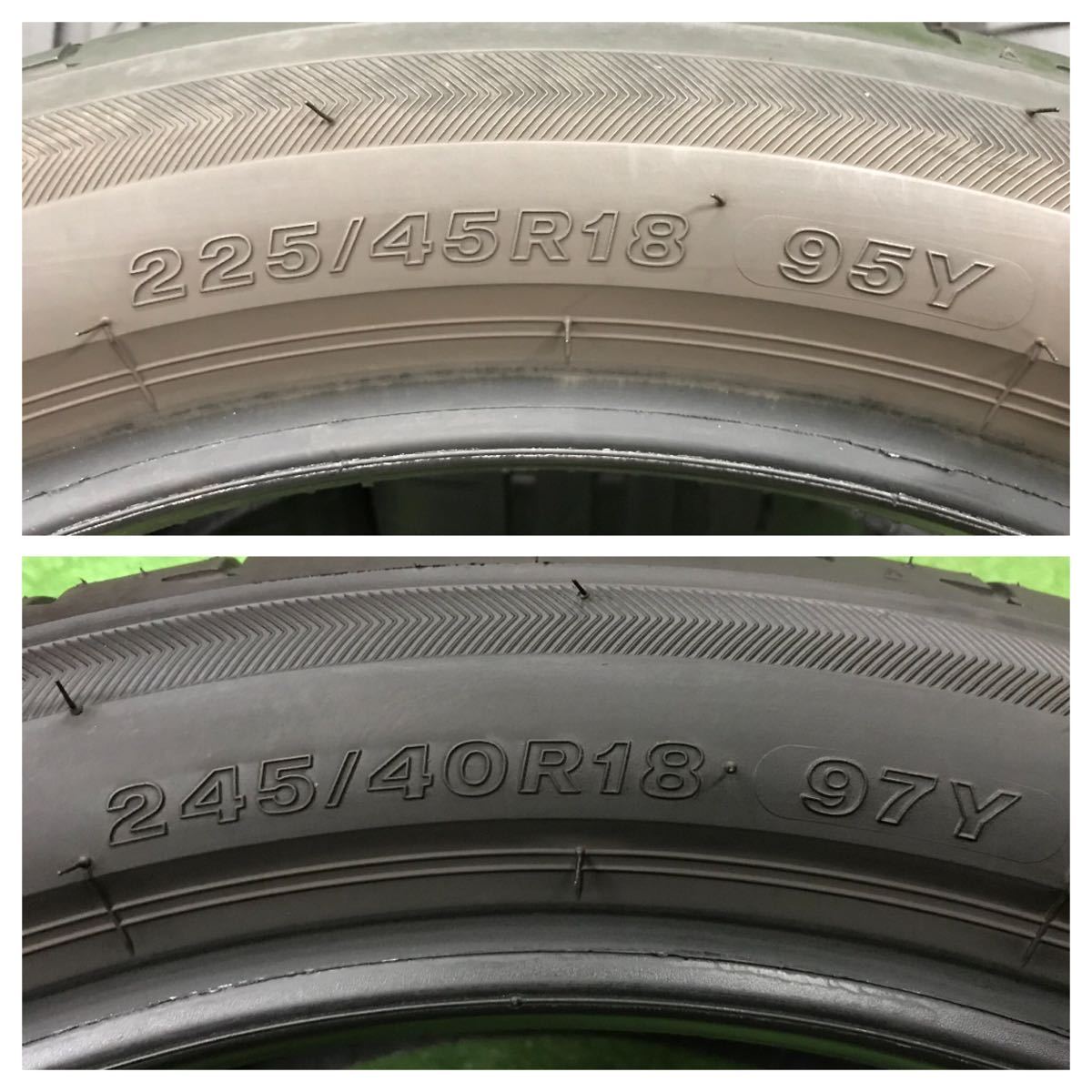 ★225/45R18 245/40R18 4本Set BRIDGESTONE POTENZA S001 ブリヂストン ポテンザ 2019年製 約5mm以上程度溝 中古★片減り状態★送料無料_画像10