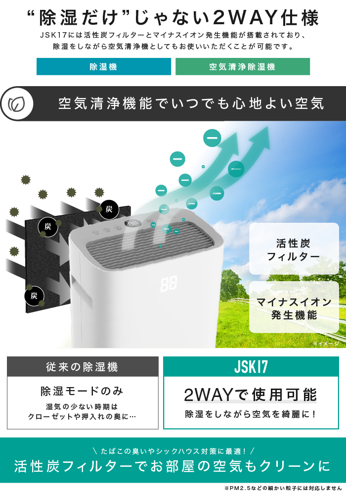 【アウトレット品】コンプレッサー式 除湿機 【除湿力1日17.6L】除湿器 湿気対策 除湿乾燥機 乾燥器 乾燥機 空気清浄 マイナスイ_画像7