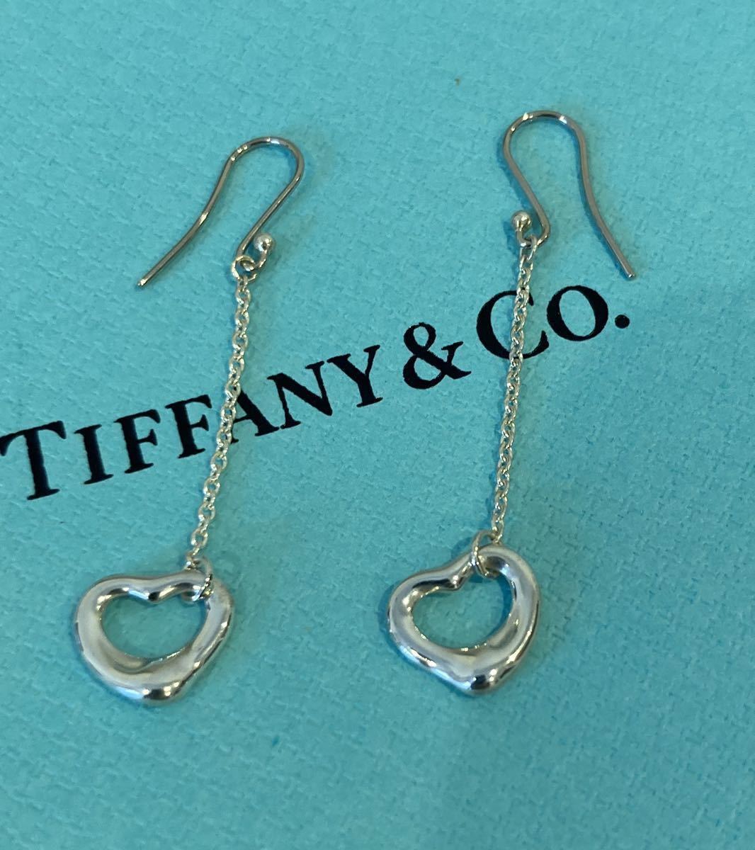 新品 正規品 ティファニー tiffanyco ピアス オープンハート シルバー ケース巾着紙袋リボン プレゼント ハート ロングピアス_画像2