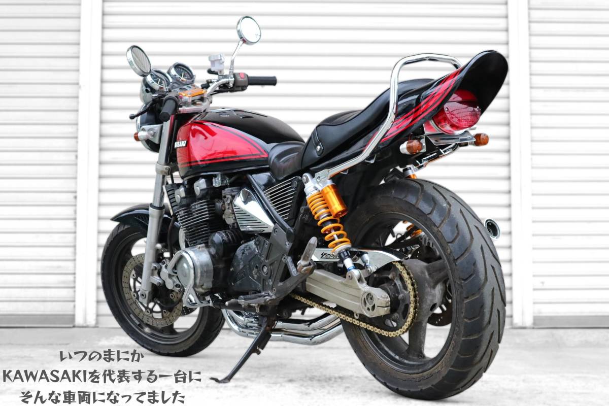 ゼファーχ 火の玉カラー 黒赤 ローンOK ZR400C / G2 大阪茨木市 現車確認OK 塗りたて 外装 CBR CBX400F Z400FX XJR400 新品 マフラー_画像10